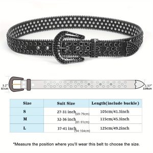 XZQTIVE Rhinestone Crocodile Grain PU Leather Belt For Men Women, Western Cowboys Cowgirls Waist Belts For Casual Jeans Halloween