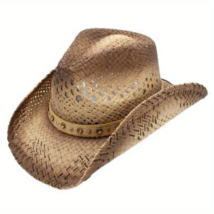 Webb Straw Woven Rhinestone Cowboy Western Drifter Hat