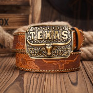 Men & Women Western Cowboy PU Leather-Belts - Vintage Belt Floral Engraved Buckle Belt For Jeans